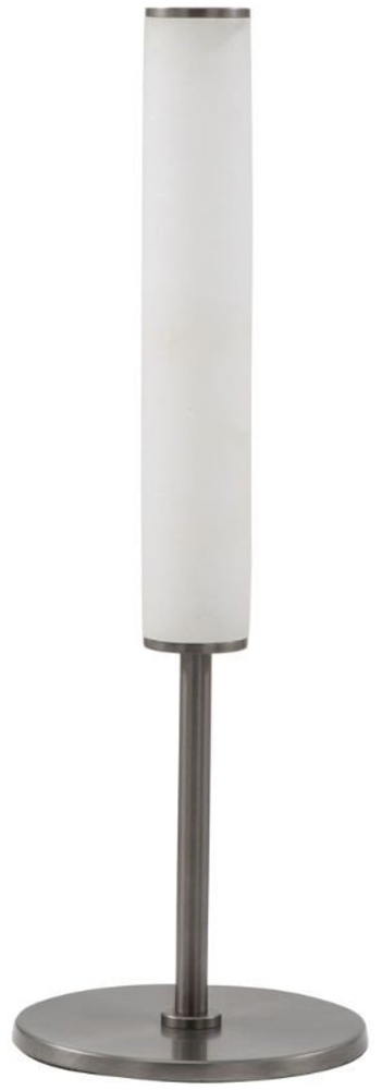 Signature 'MONTAIGNE' Tischlampe aus weißem Alabaster und schwarzem Metall - H59 cm - Schwarz Bild 1