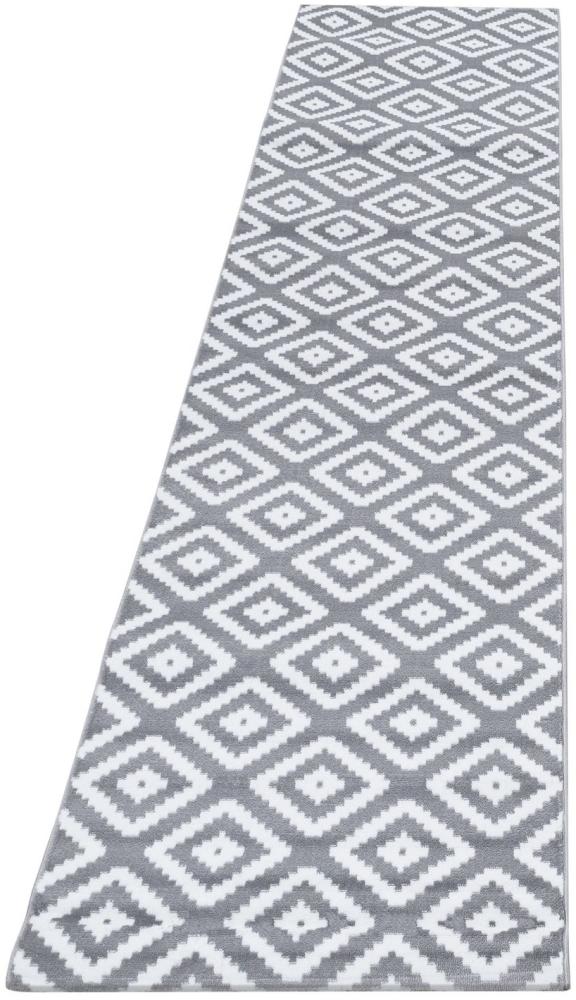Kurzflor Teppich Pago Läufer - 80x300 cm - Grau Bild 1