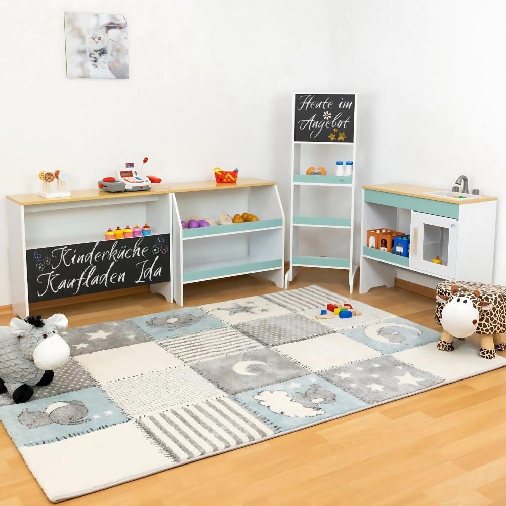 Coemo Spielküche Ida 4er Set aus Holz 4-tlg. Kinderküche in Türkis Bild 1