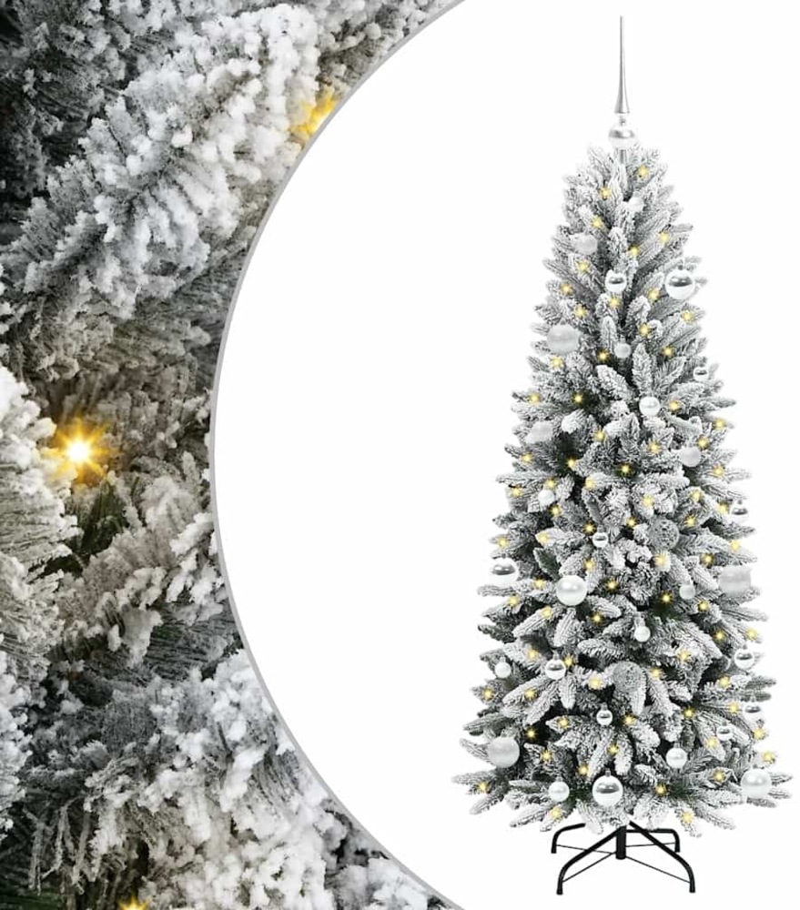 vidaXL Künstlicher Weihnachtsbaum mit 150 LEDs mit Ständer Weiß 150 cm 3396038 Bild 1