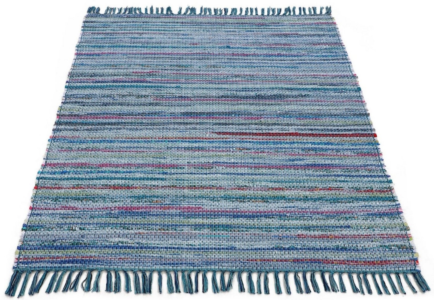 carpetfine Teppich Kelim Chindi, Wendeteppich, rechteckig, Höhe: 6 mm, handgewebt, Fleckerlteppich mit Fransen, auch vielen in Läufergrößen Bild 1