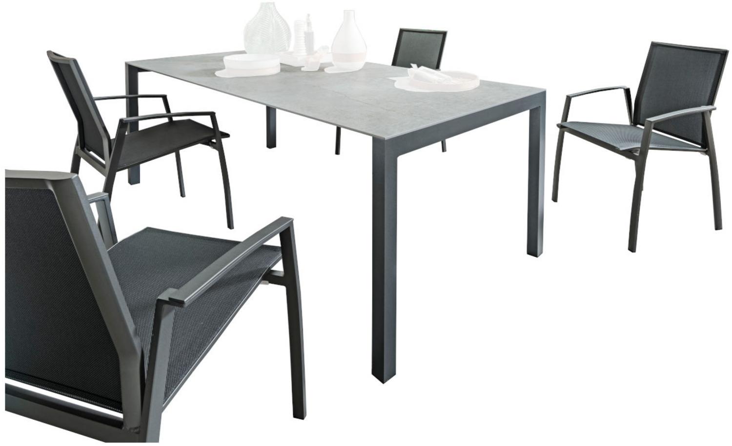 SIT Mobilia 5-tlg Sitzgruppe Etna/Argentina Alu anthrazit/Dekton/schwarz 210x95 cm Bild 1