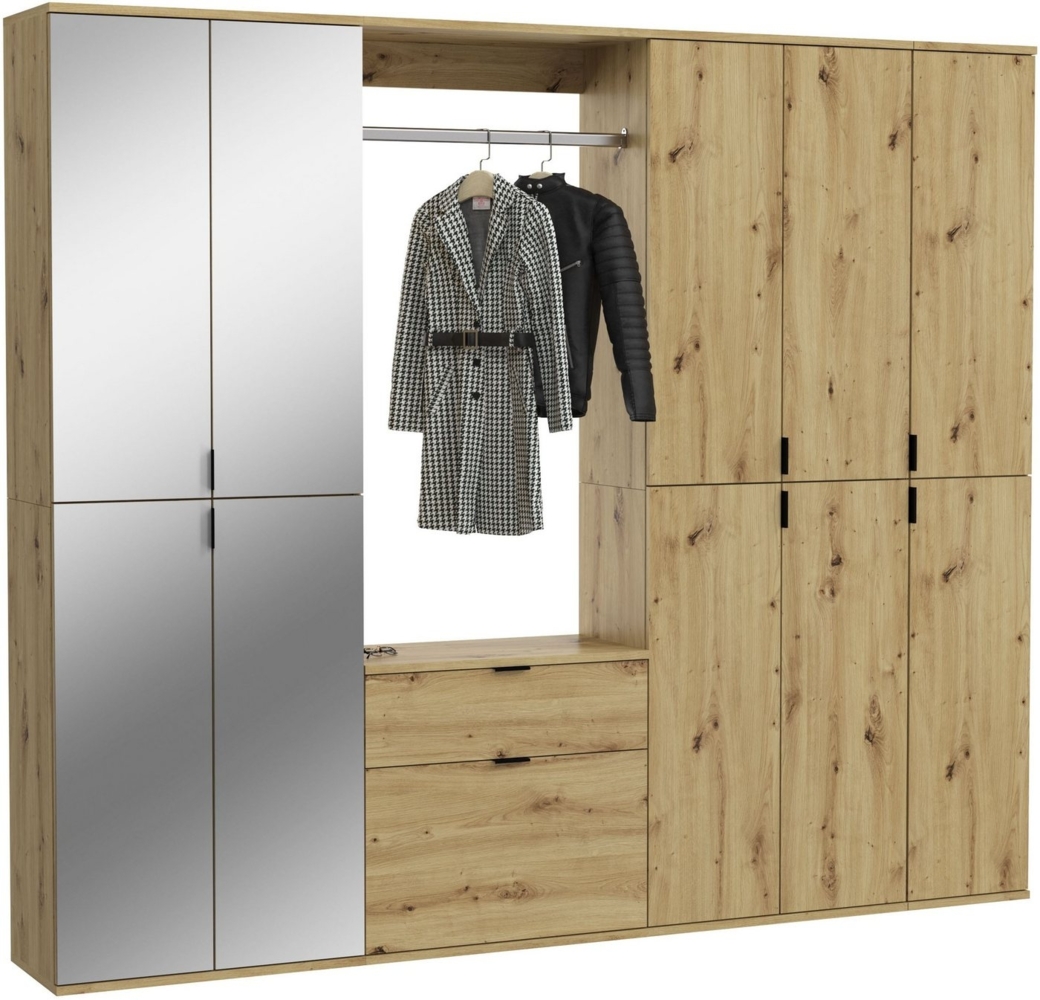 INOSIGN Garderoben-Set Trondheim, Breite 213 cm, 6-teilig, bestehend aus:, (Set, 5-St), 3x Garderobenschrank, 1 Kommode, 1 Garderobenstange, 1 Ablageboden Bild 1