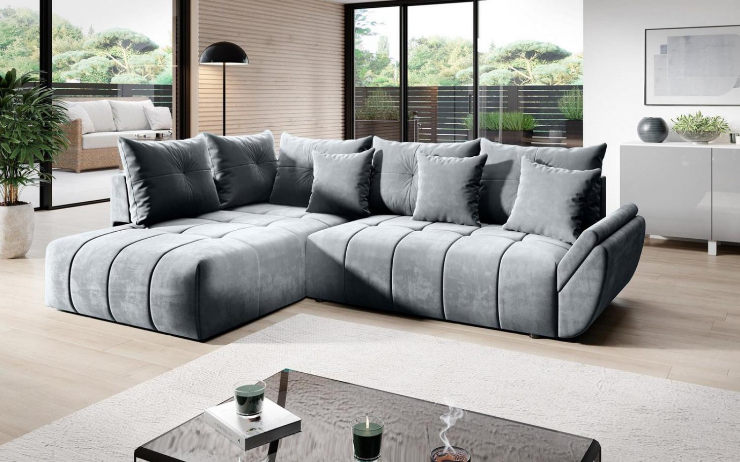 Furnix Ecksofa KORDELIA Polstercouch ausziehbar L-Form Bettkasten und Kissen, mit Relaxfunktion Bild 1