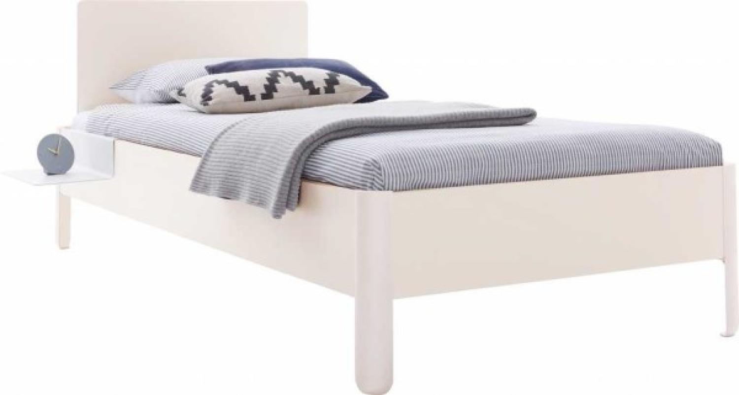 NAIT Einzelbett farbig lackiert 100 x 200cm Mit Kopfteil Offwhite Bild 1