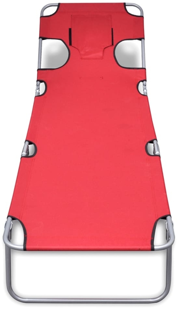 vidaXL Klappliege mit Kopfkissen Pulverbeschichteter Stahl Rot 41483 Bild 1