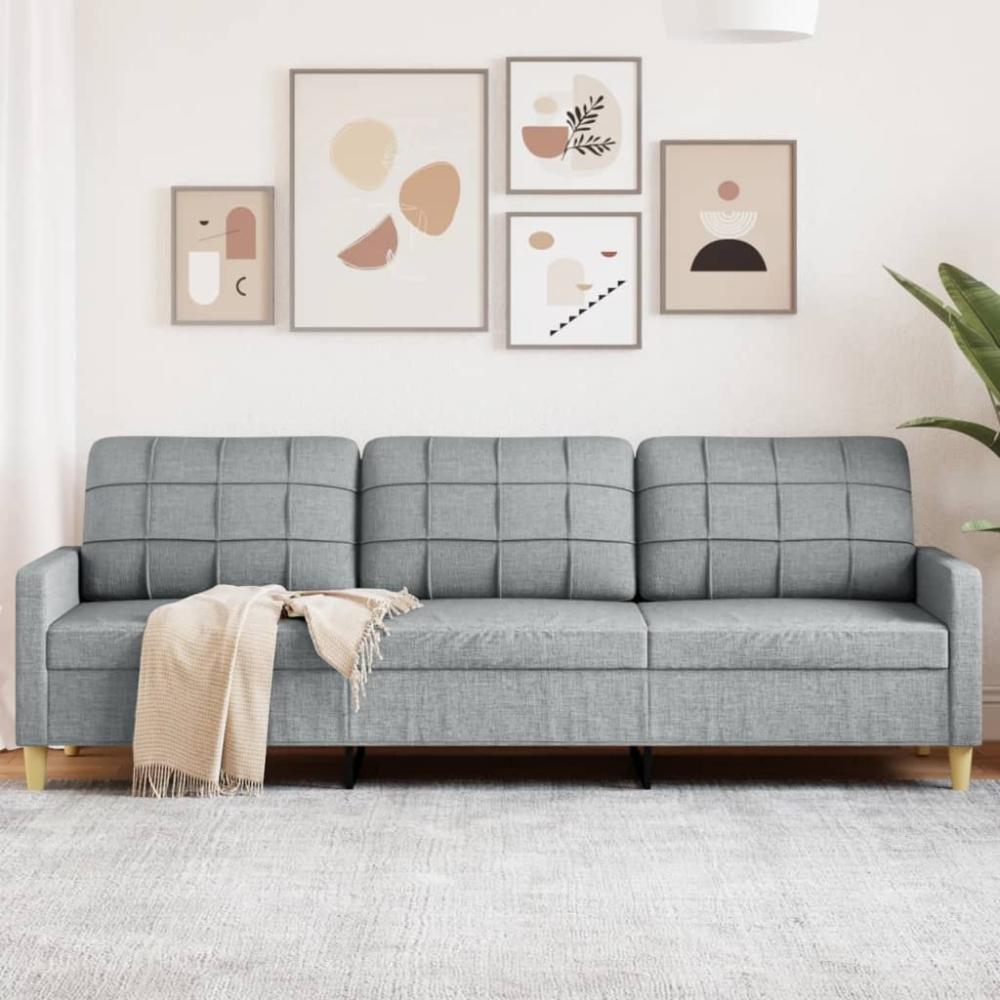 vidaXL 3-Sitzer-Sofa Hellgrau 210 cm Stoff 4007414 Bild 1