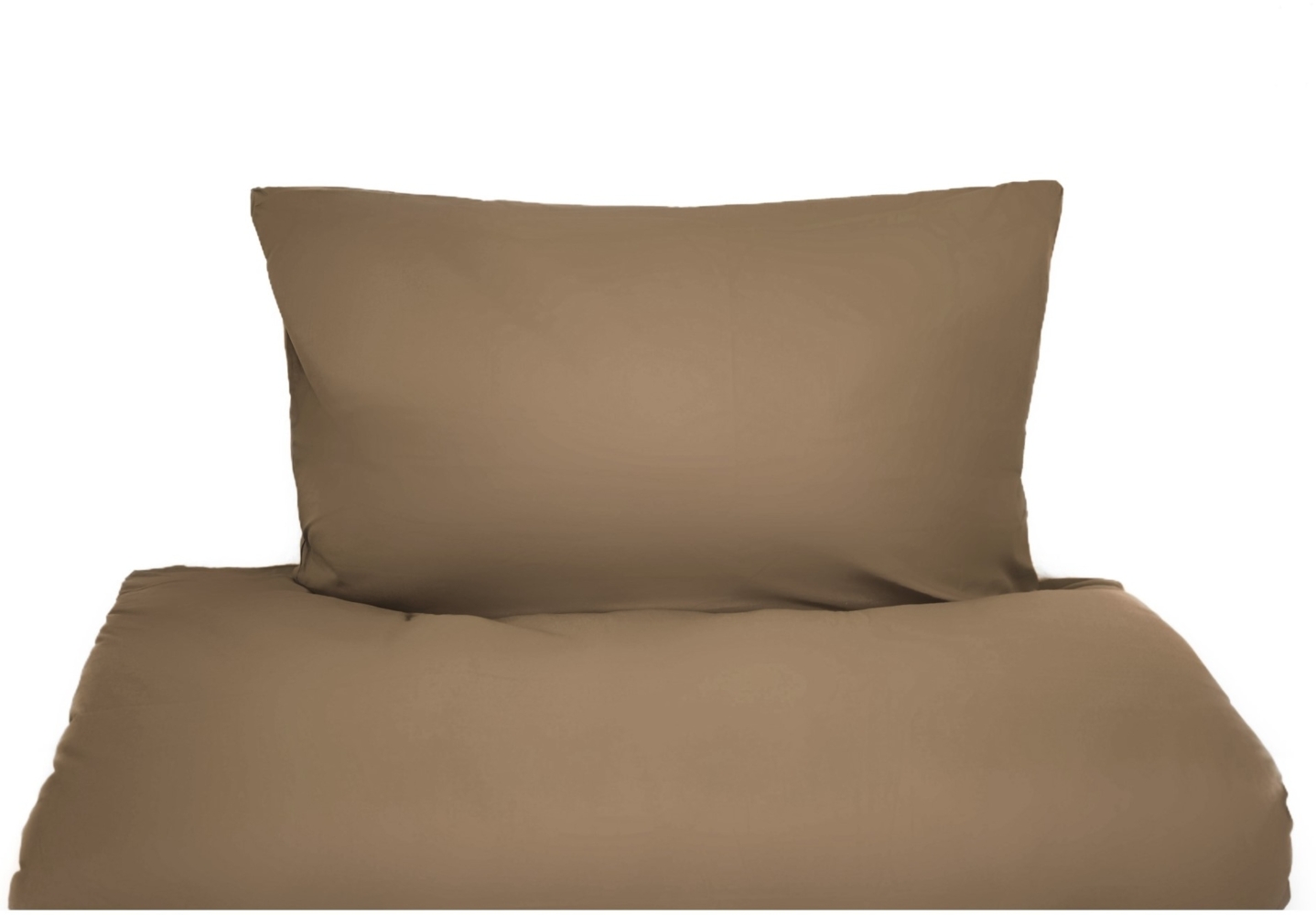 Einfarbige Bettwäschen-Sets für Einzel- und Doppelbetten, 100% Baumwolle Braun 155x220 cm Bild 1