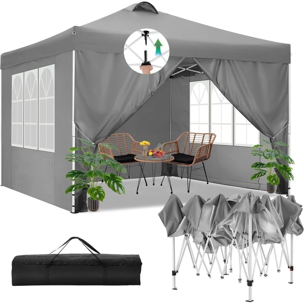COBIZI Pavillon 3x3m Wasserdicht Stabil Winterfest mit 4 Seitenteilen & Sandsack Bild 1