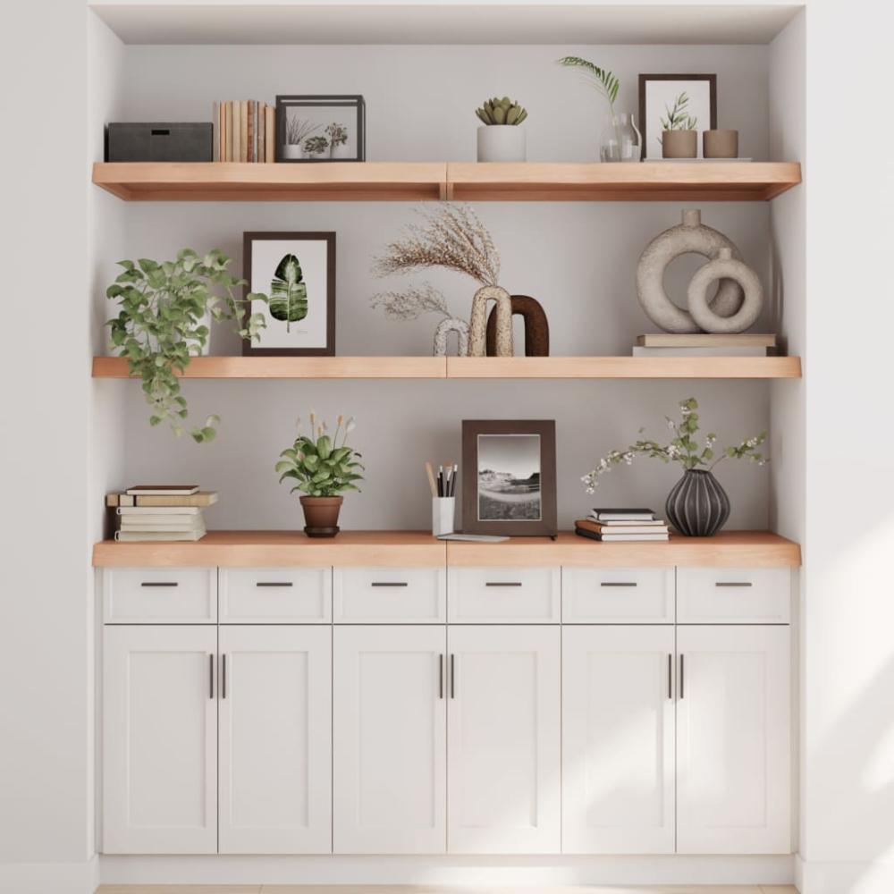 vidaXL Wandregal 160x60x(2-6) cm Massivholz Eiche Unbehandelt 363595 Bild 1