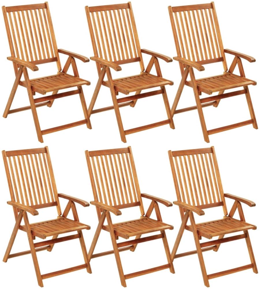 vidaXL Klappbare Gartenstühle 6 Stk. mit Auflagen Massivholz Akazie 3064133 Bild 1