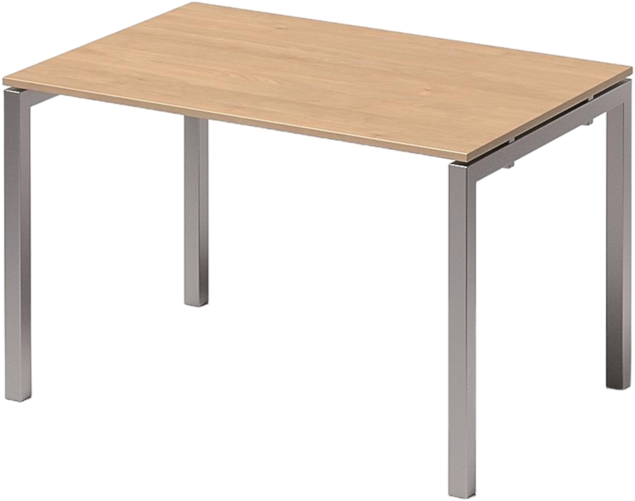 Bisley Cito Schreibtisch 120x80 cm, Tischplatte in Ahorn, U-Gestell in Silber - Bürotisch & Computertisch, PC Tisch für's Büro, Arbeitshöhe: 74 cm, DUF1208-MP-355 Bild 1