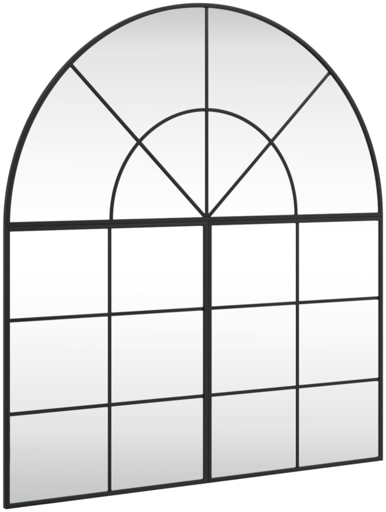 vidaXL Wandspiegel Schwarz 100x110 cm Gewölbt Eisen 3200612 Bild 1