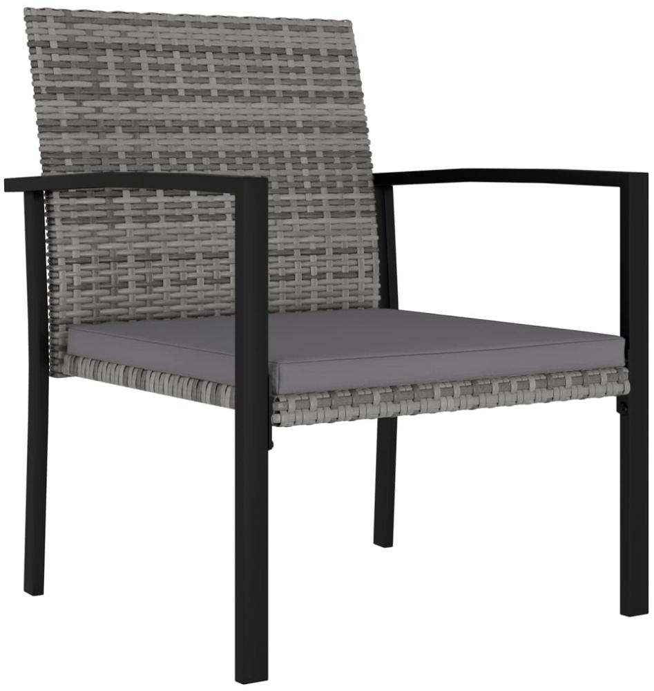 vidaXL Garten-Essstühle 4 Stk. Poly Rattan Grau 317173 Bild 1