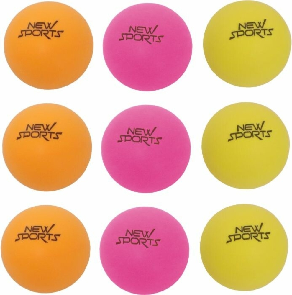 New Sports Tischtennis Bälle, 6 Stück, orange / pink / gelb Bild 1