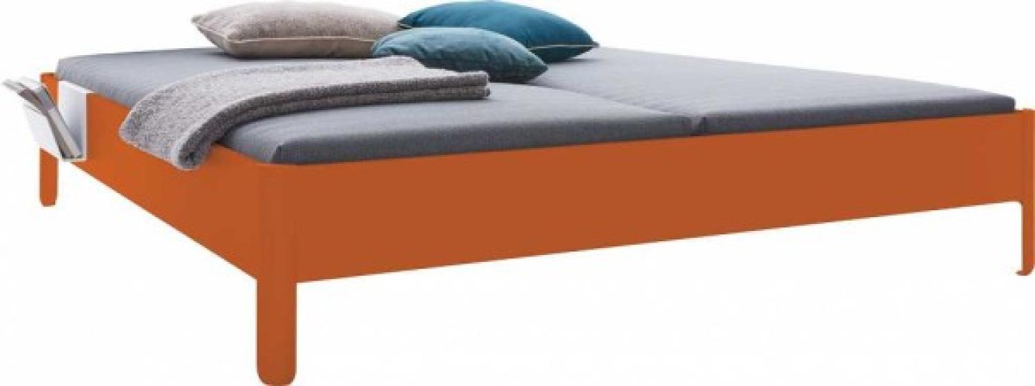 NAIT Doppelbett farbig lackiert Tizianrot 180 x 220cm Ohne Kopfteil Bild 1