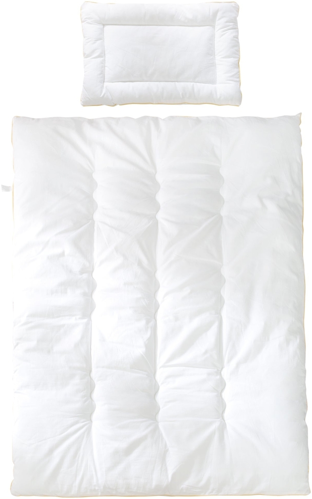 roba Kindersteppbett inkl. Bettdecke 100 x 135 & Kissen 40 x 60 cm - Ganzjahres Baby-Set (Inlett) - Weiß Bild 1
