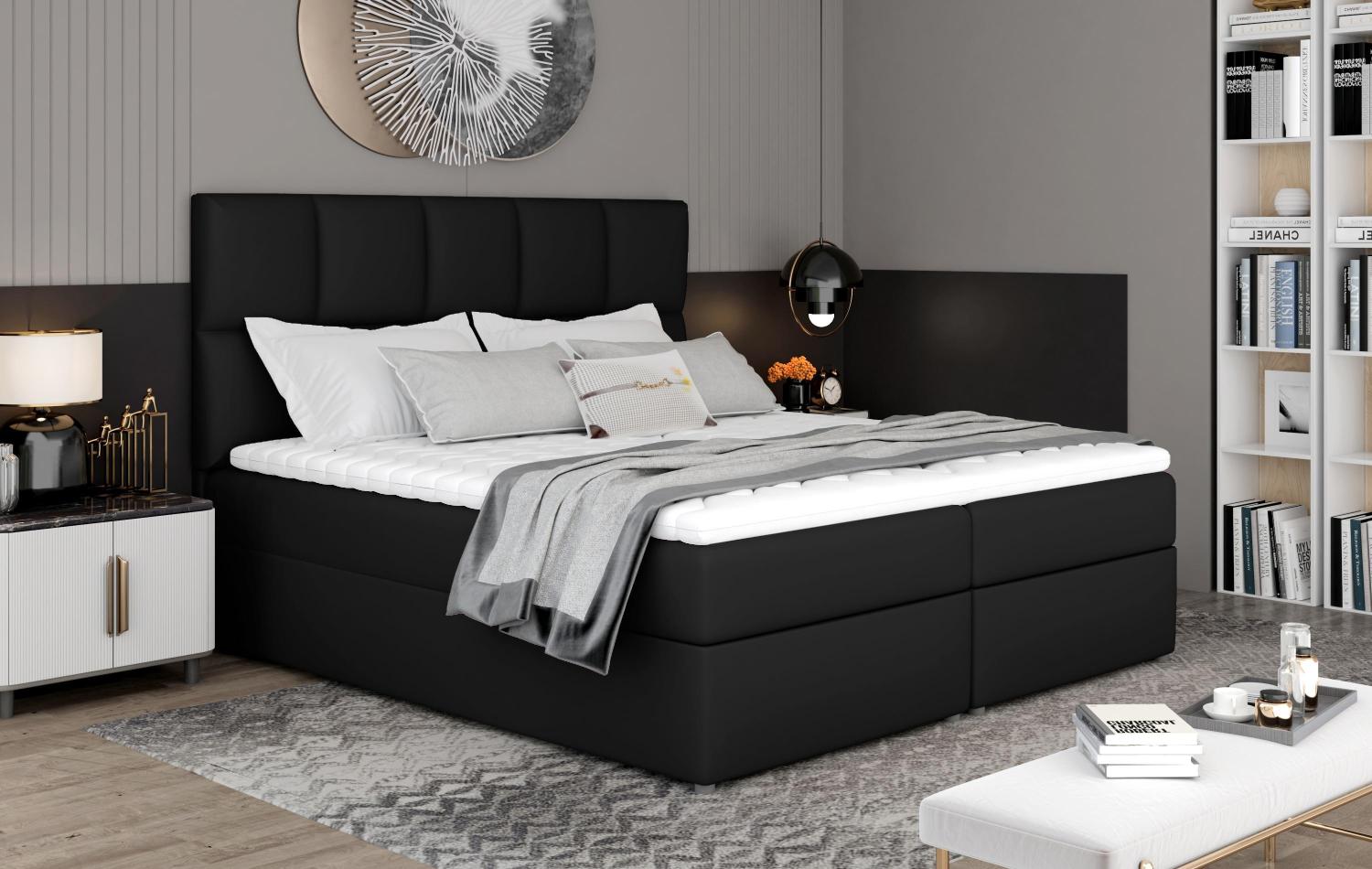 Wohnideebilder Glossy 145x210 Schwarz Boxspringbett Glo_13_1.4 Bild 1