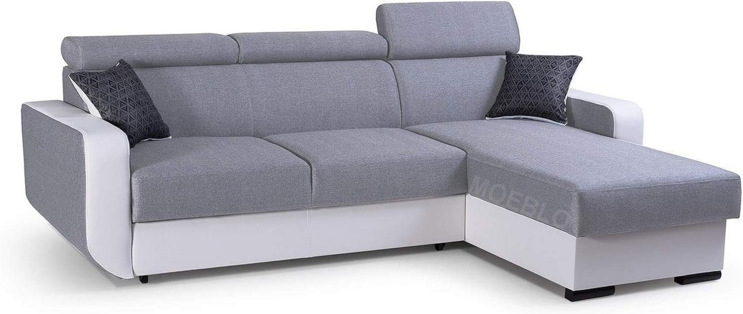 MOEBLO Ecksofa PEDRO, Universelle Ottomane Eckcouch Sofa Couch Wohnlandschaft L-Form Polsterecke - 236 x 165 x 97 cm, mit Schlaffunktion und Bettkasten Bild 1