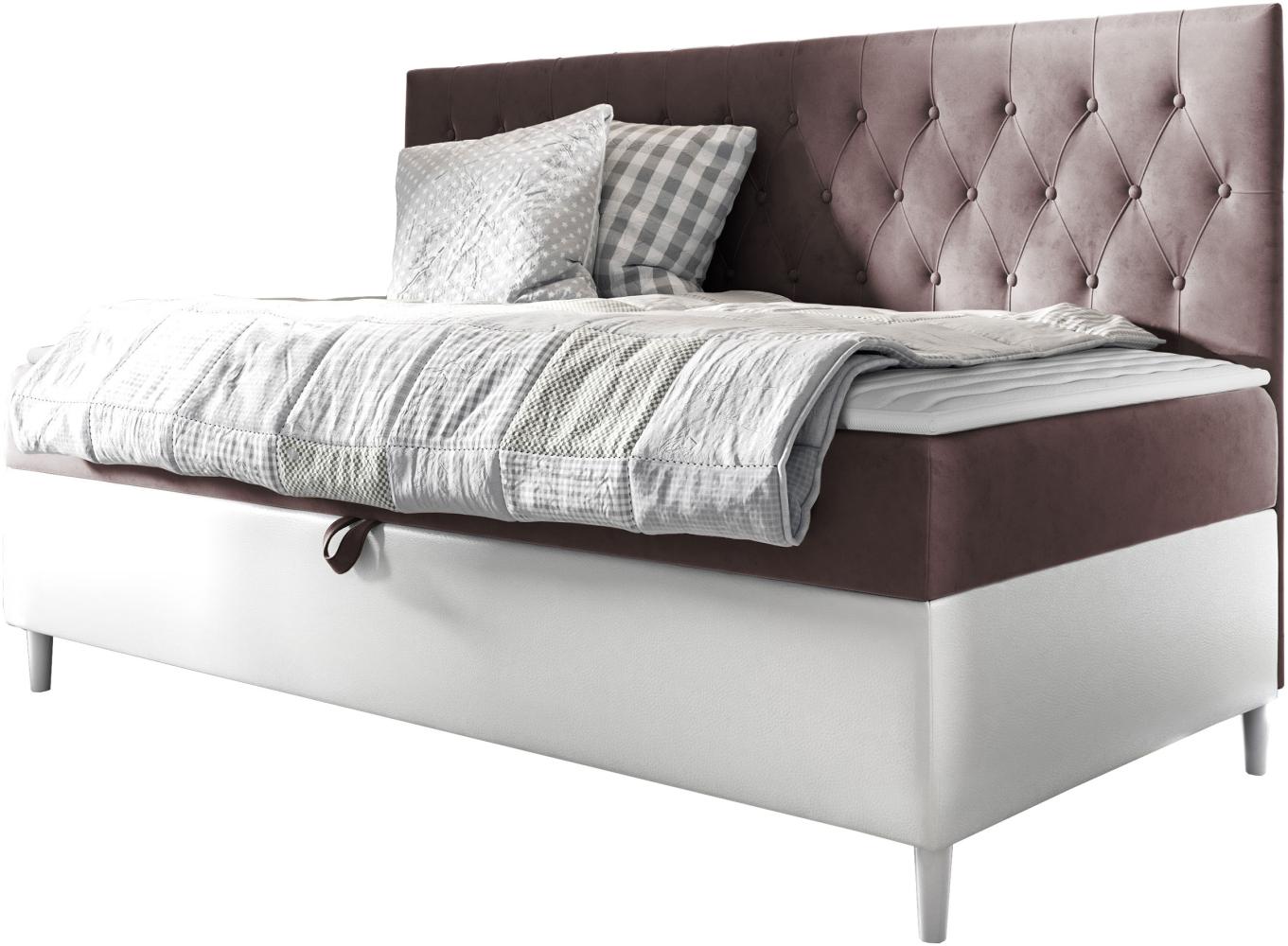 Boxspringbett 'Lenda Junior 2' rosa 80 x 200 cm Bild 1