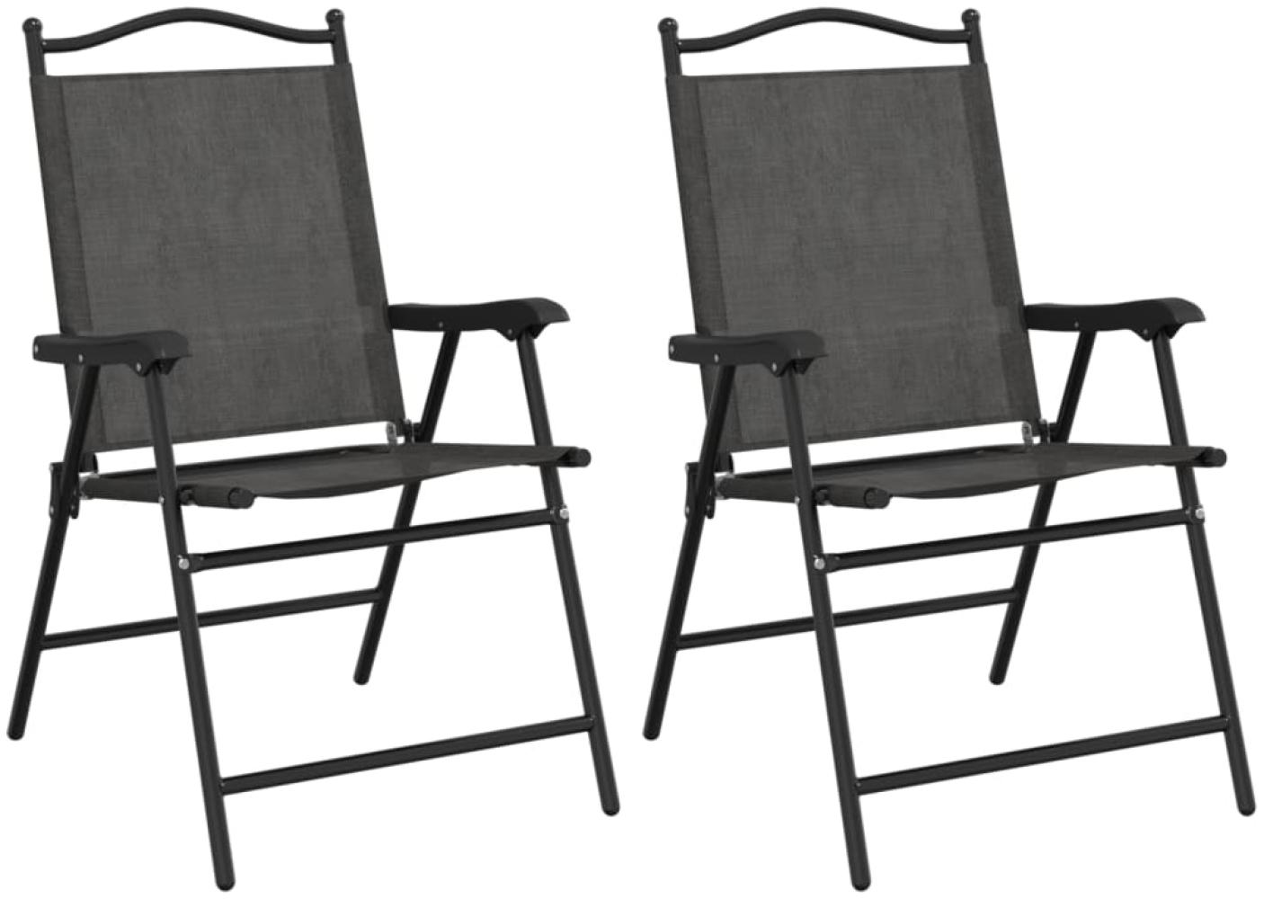vidaXL Klappbare Gartenstühle 2 Stk. Graumeliert Stahl und Textilene 360197 Bild 1