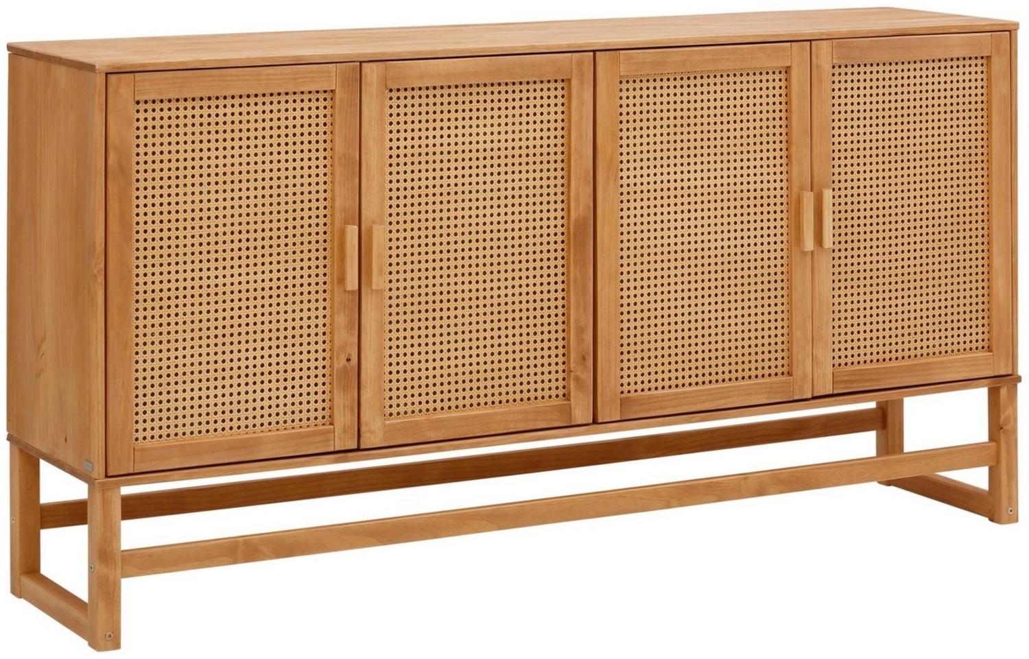 Home affaire Sideboard Linz, Kommode mit Rattangeflecht auf den Türfronten, aus Massivholz Bild 1