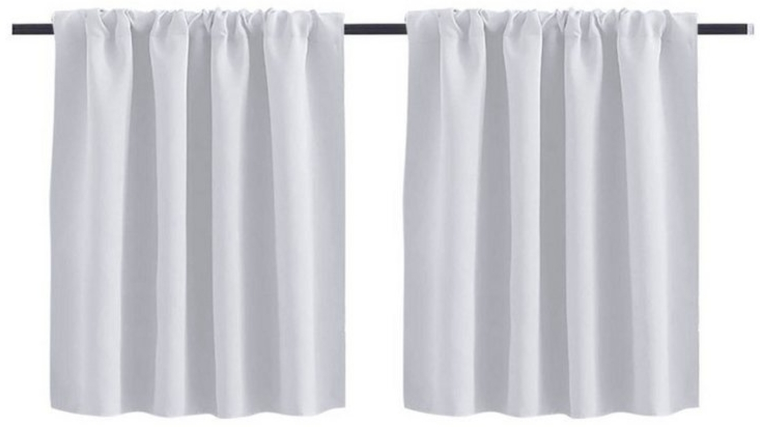 BTTO Scheibengardine Bistrogardine Blickdicht, Kurzgardine mit Stangendurchzug, (2 St), verdunkelnd, für Küchen Balkon Wohnzimmer Schlafzimmer Bild 1