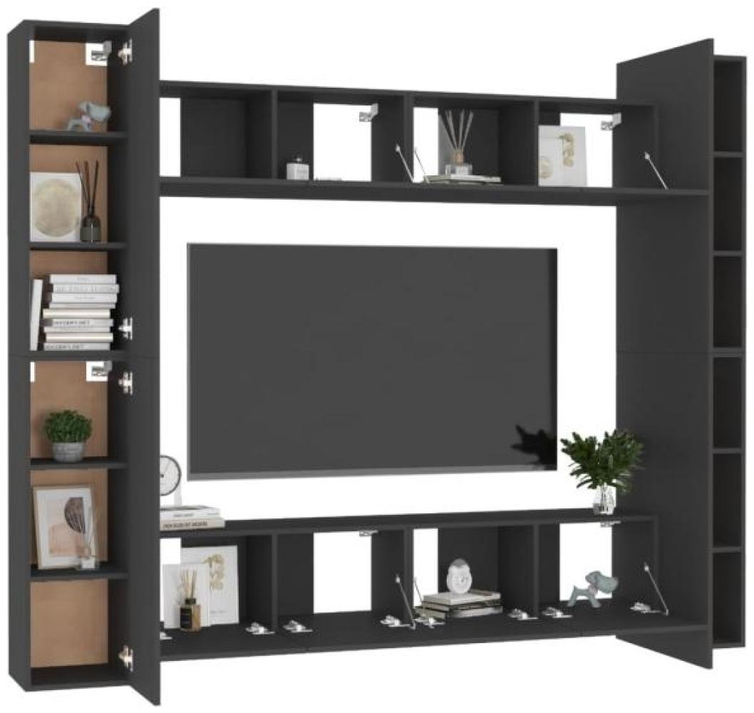 vidaXL 8-tlg. TV-Schrank-Set Schwarz Spanplatte [3078755] Bild 1