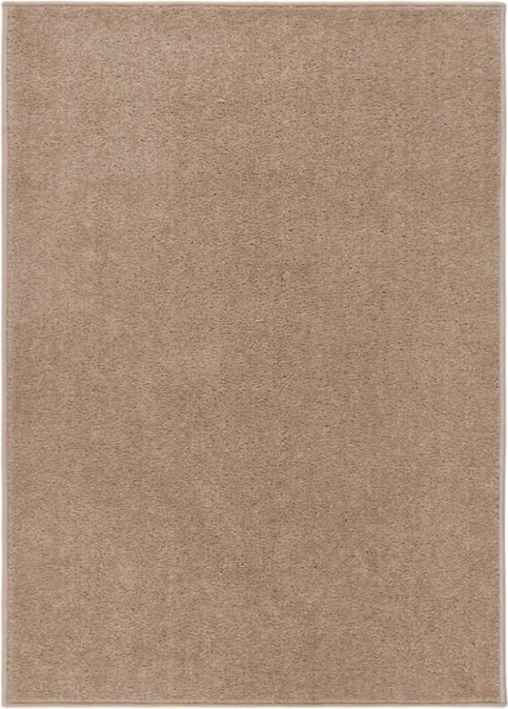 Teppich Kurzflor 140x200 cm Braun Bild 1