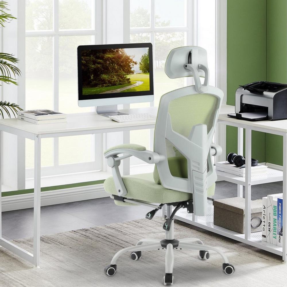 DUMOS Bürostuhl Ergonomisch Hoher Rückenlehne Office Chair, Einer Lendenwirbelstütze, Mit Fußstütz Bild 1