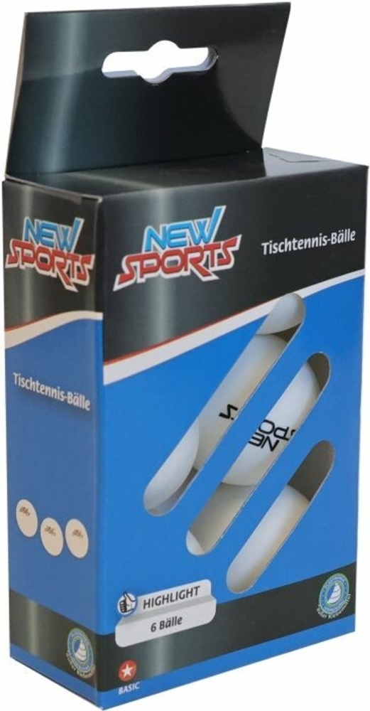 Ware New Sports Tischtennis Bälle, 6 Stück, weiß Bild 1