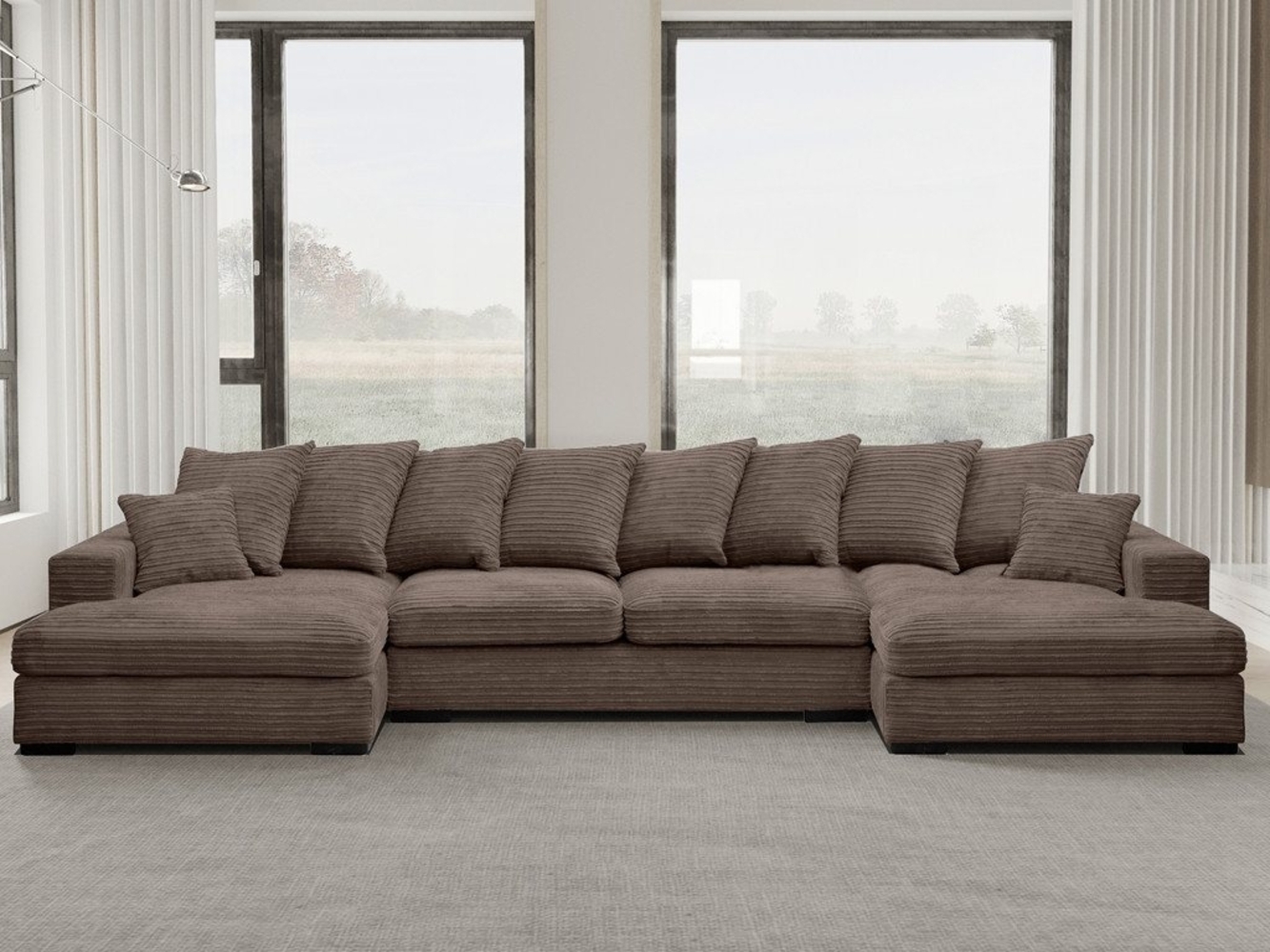 Kaiser Möbel Ecksofa Ecksofa, Sofa U-form, Couch U-form Gabon stoff Zoom, mit Relaxfunktion Bild 1