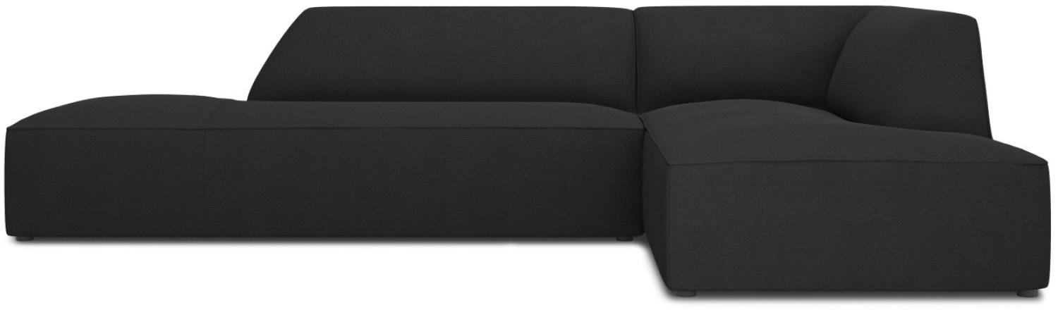 Micadoni 4-Sitzer Modular Ecke rechts Sofa Ruby | Bezug Black | Beinfarbe Black Plastic Bild 1