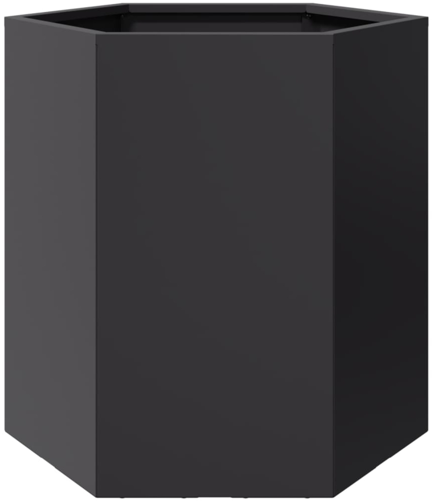 vidaXL Pflanzkübel Schwarz Sechseckig 46x40x45 Stahl 851108 Bild 1