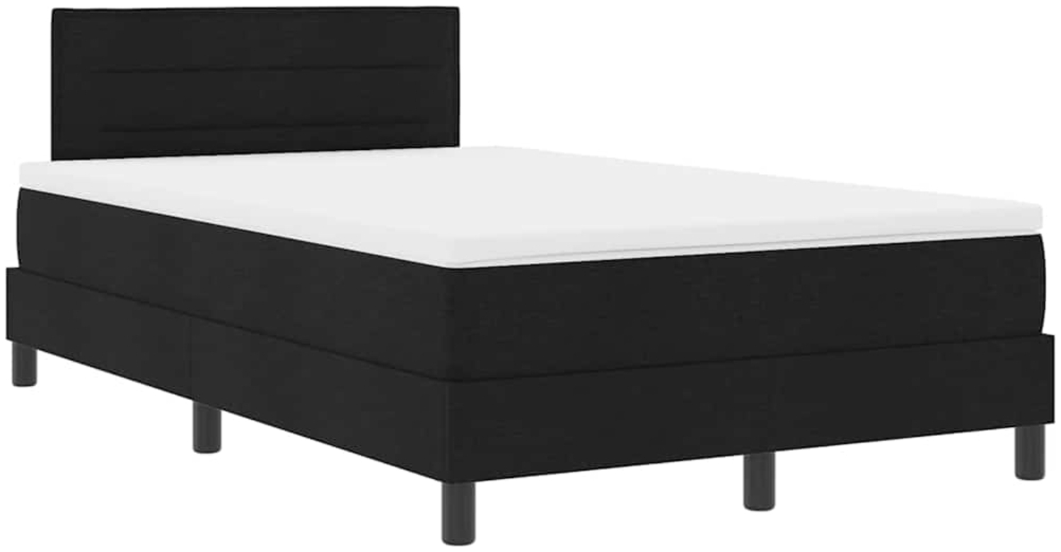 vidaXL Boxspringbett mit Matratze Schwarz 120 x 200 cm Stoff 3338603 Bild 1