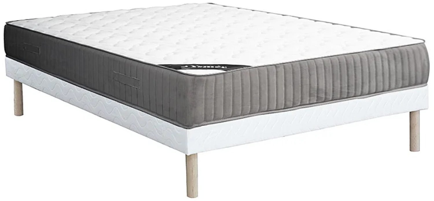 Vente-unique - Set aus Bettgestell + Kaltschaummatratze - 160 x 200 cm - Auflage aus Latex - Stärke 30 cm - MALINO von YSMÉE Bild 1