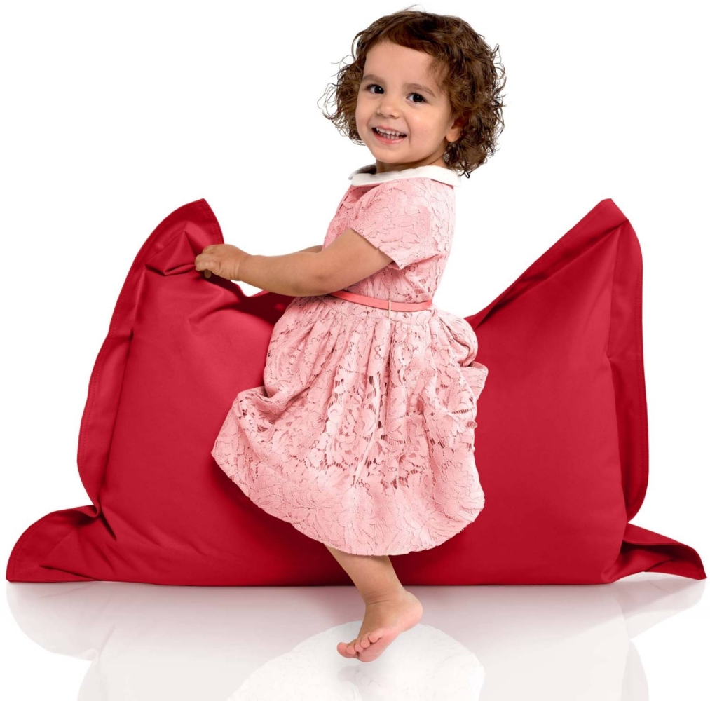 Green Bean® Kinder-Sitzsack 70x100cm & 70 Liter EPS-Perlen Füllung - Indoor & Outdoor Bean Bag Sitzkissen - Dunkelrot Bild 1