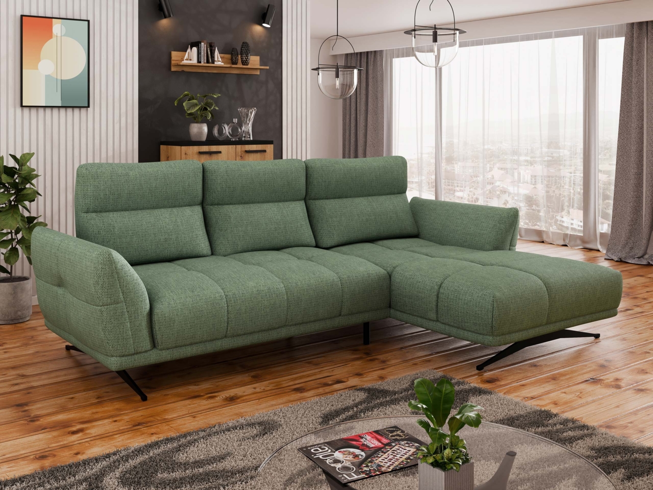 Ecksofa Govello (Farbe: Sorella 34, Seite: Rechts 2R-LC) Bild 1