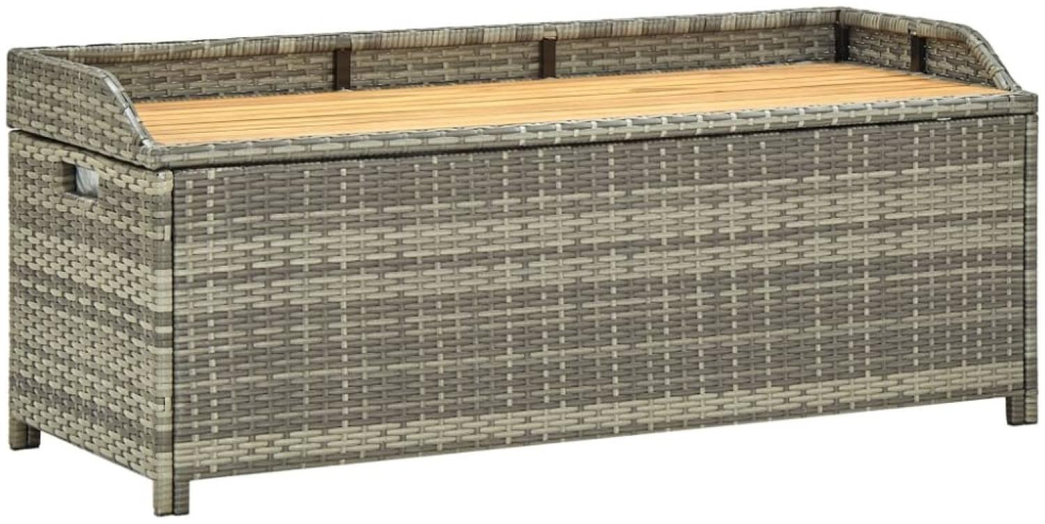 vidaXL Gartenbank mit Stauraum 120 cm Poly Rattan Grau 46481 Bild 1