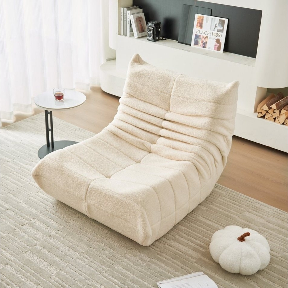 OKWISH Sitzsack Sofa Einzelsofa,Wohnzimmer Sofa (Teddyfleece+Schaumstoff mit hoher Dichte, 36.00x40.00x28.30"(LxWxH), Interne rahmenlose Struktur, Produkt als komprimierte Verpackung) Bild 1