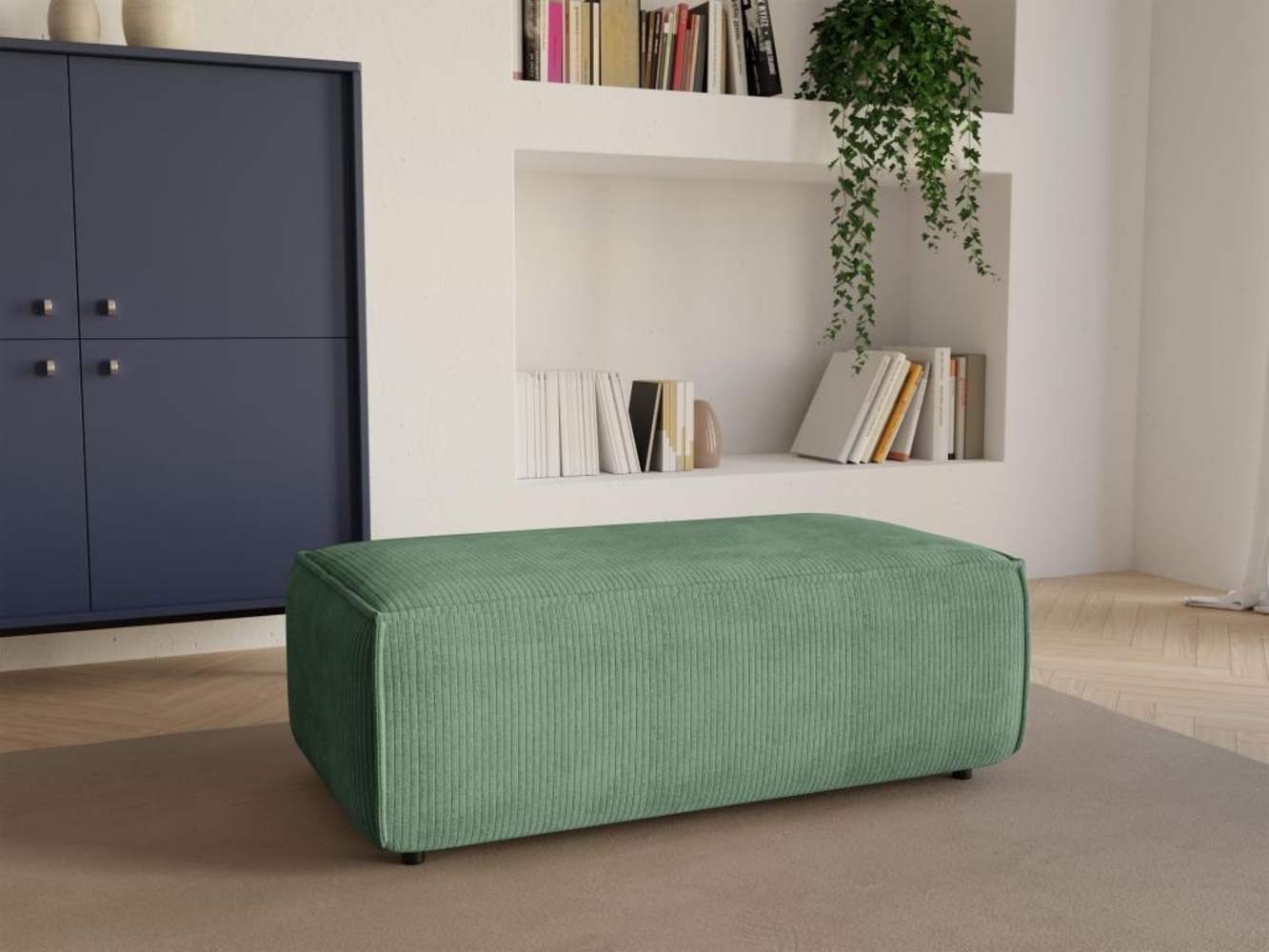 Vente-unique - Hocker - Cord - Mandelgrün - AMELIA Bild 1