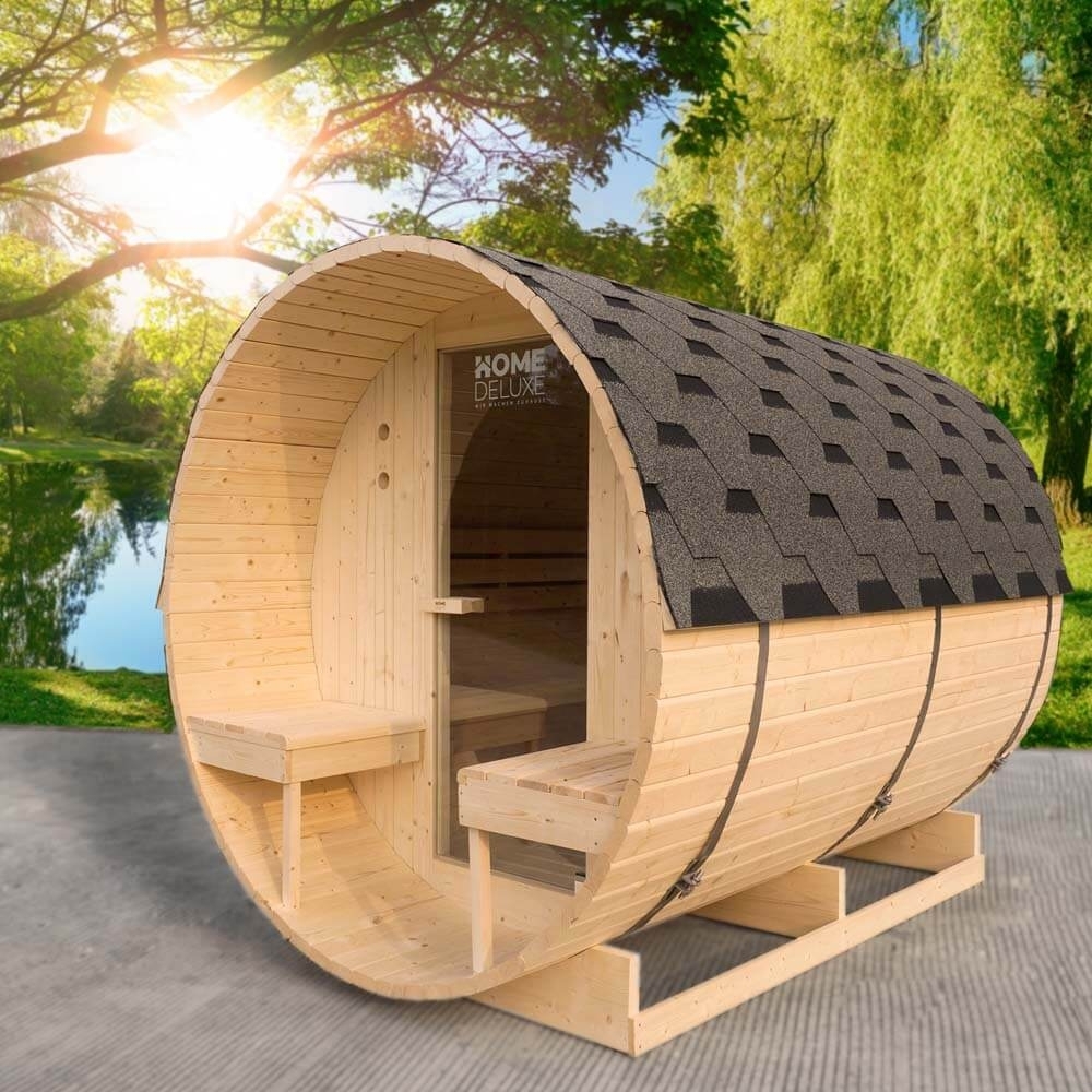 Home Deluxe 'Lahti Deluxe L'Outdoor Fasssauna, für 4 Personen, 195 x 192 x 220 cm Bild 1