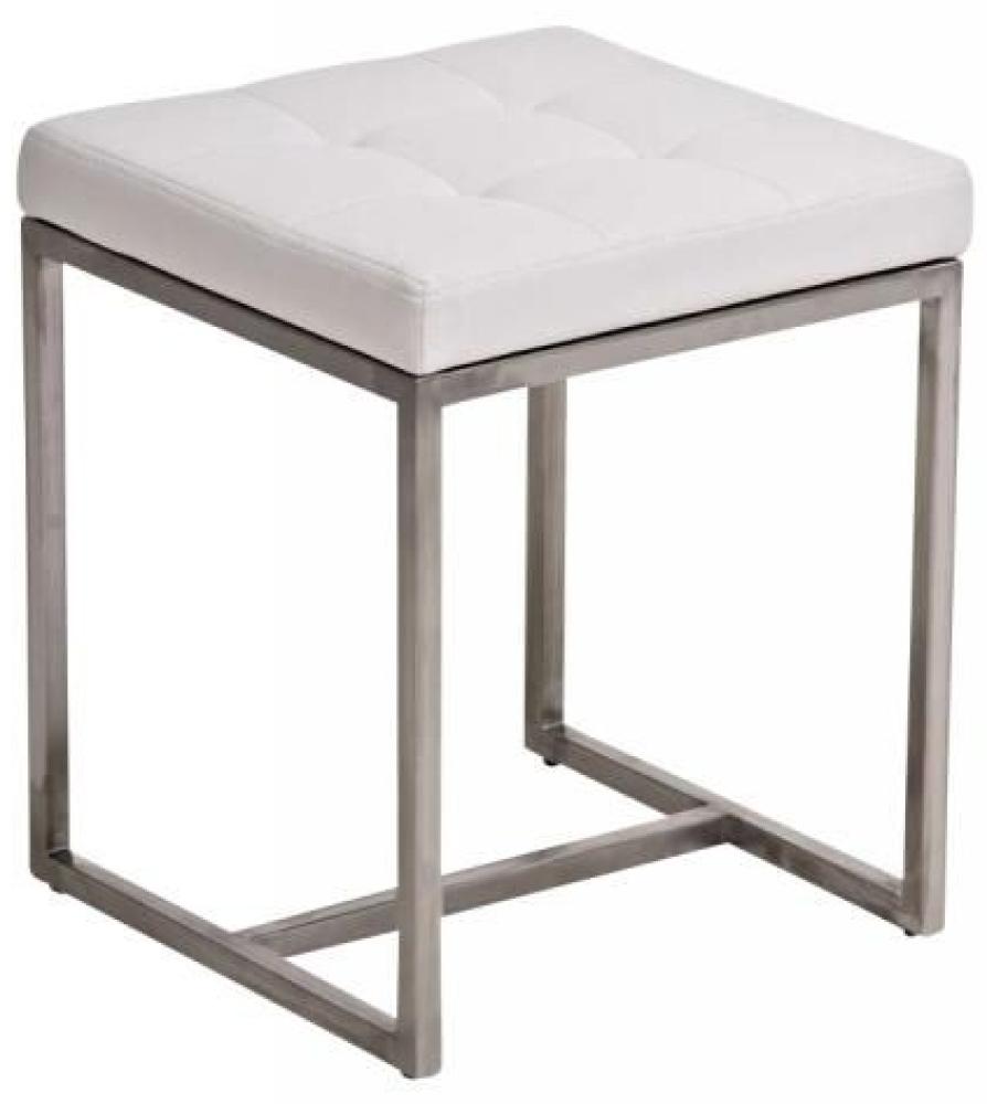 Sitzhocker - BRIT 2 - Hocker Sessel Kunstleder Weiss 40x40cm Bild 1