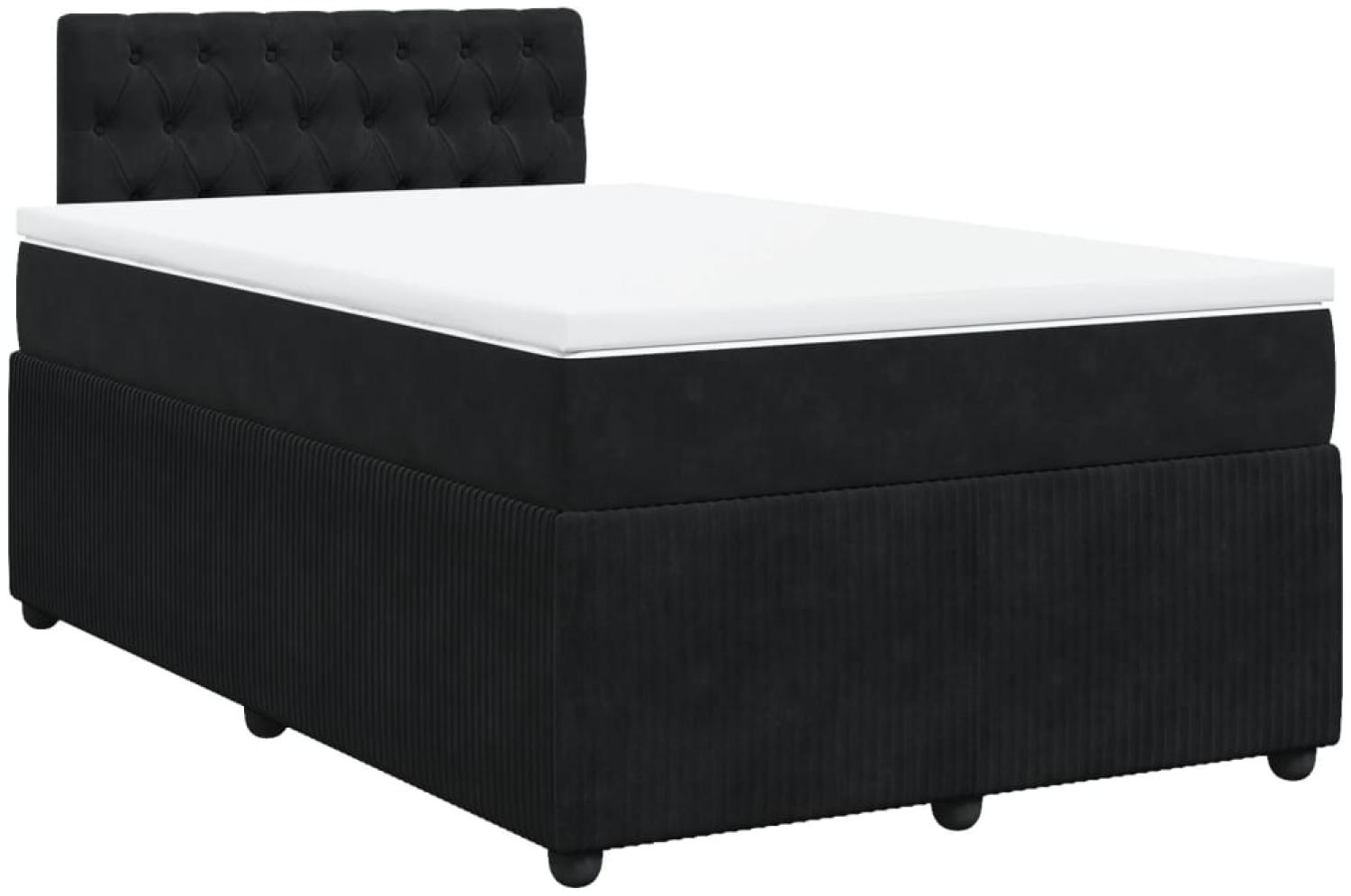 vidaXL Boxspringbett mit Matratze Schwarz 120x200 cm Samt 3287718 Bild 1