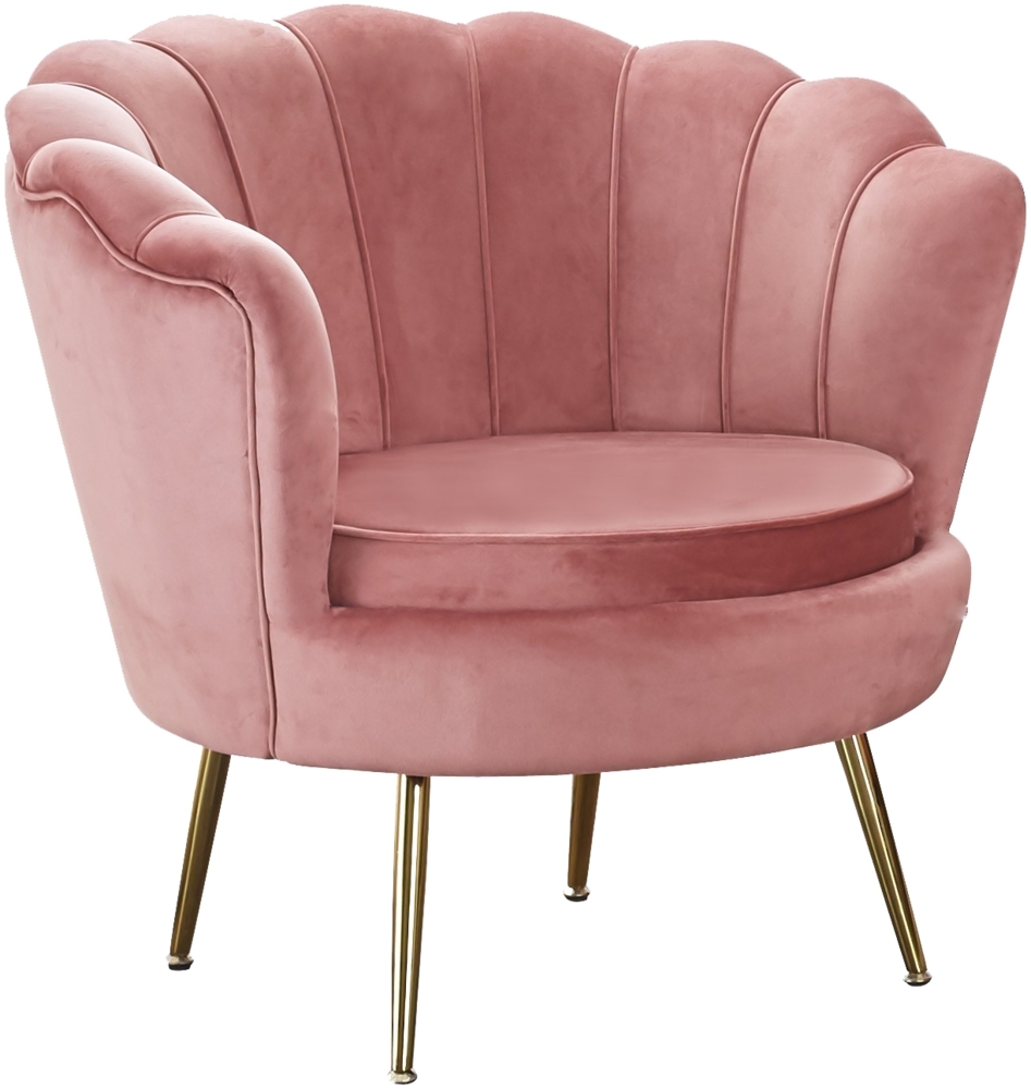 Sessel Muschelsessel Samt Rosa Bild 1