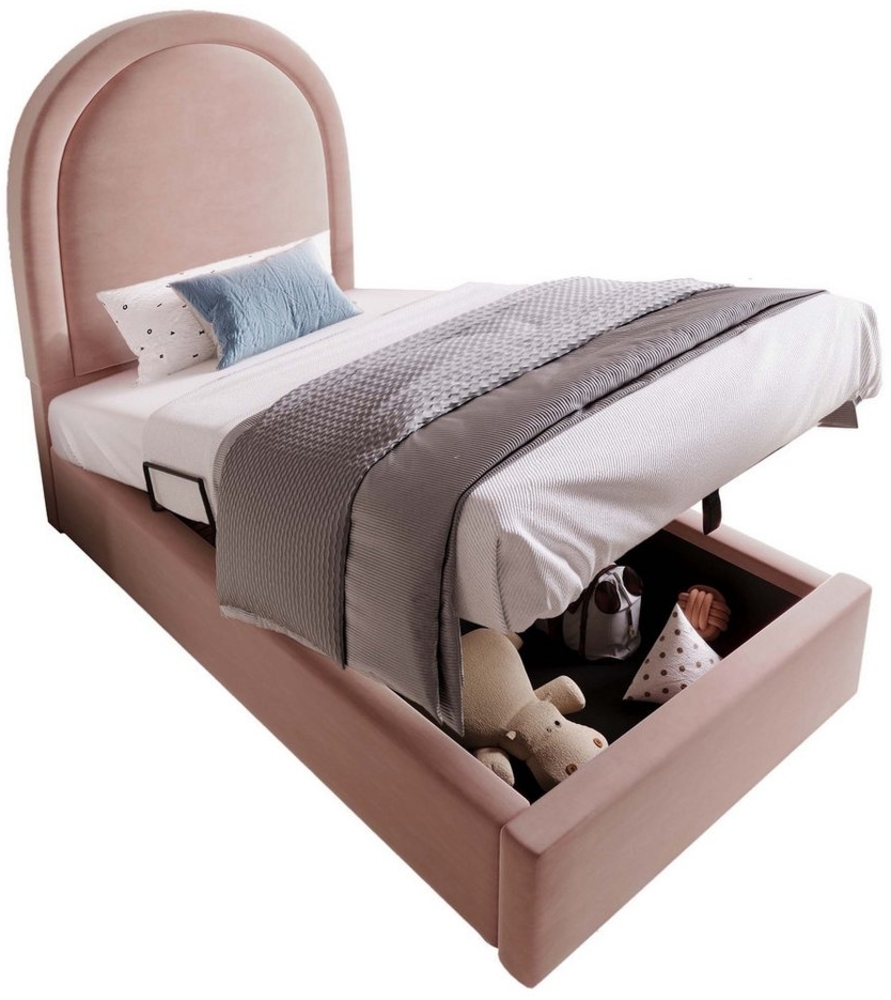 HAUSS SPOLE Polsterbett 90x200 cm Kinderbett,mit kosmischem Muster, Rosa, PU Ohne Matratze (Struraumbett, Funktionsbett, 1-tlg, 90x200 cm, ohne Matratze), mit kosmischem Muster, Halbkreisbogen-Design Bild 1