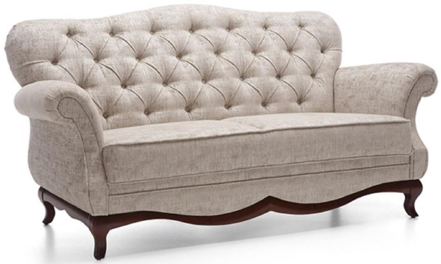 Casa Padrino Luxus Art Deco Chesterfield Wohnzimmer Sofa Greige / Dunkelbraun 172 x 90 x H. 98 cm Bild 1