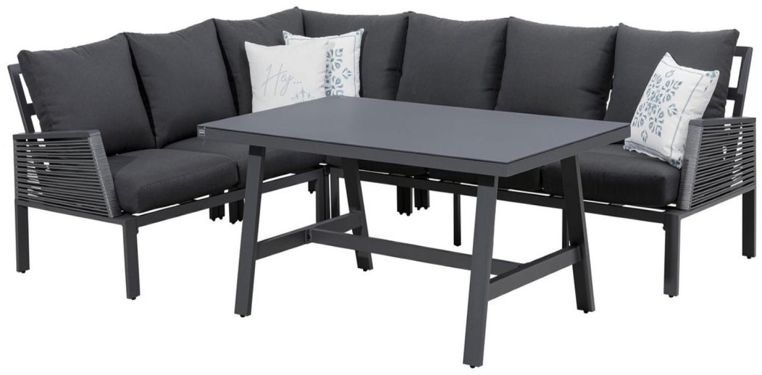 Primaster 'Apulia' Dining Lounge Set mit 3 Sofas und Tisch, Aluminium grau Bild 1