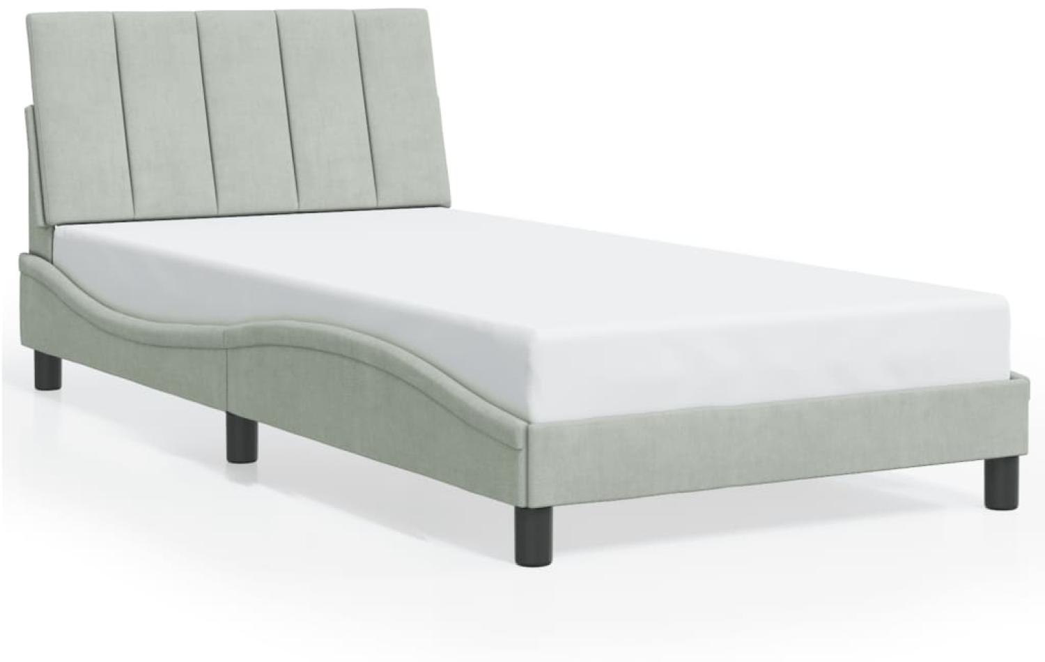 vidaXL Bettgestell ohne Matratze "Hanko" Hellgrau 100x200 cm Samt 3207831 Bild 1