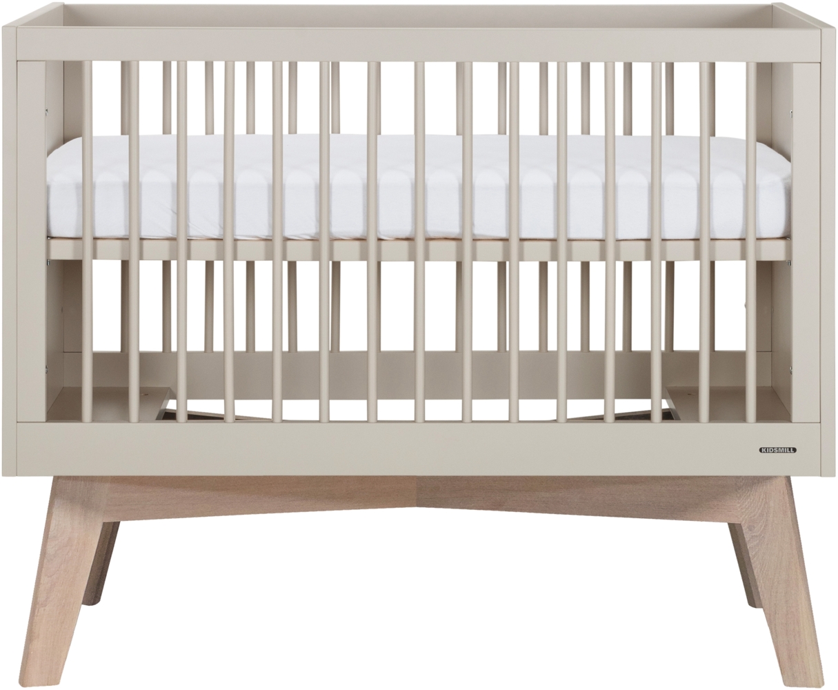 Kidsmill Sixties Babybett 60 x 120 cm - Oatmeal / Eiche Bild 1